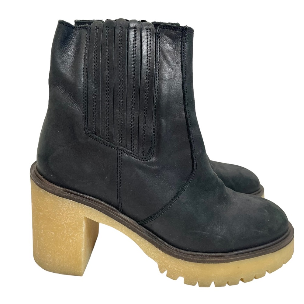 Free People | James Heeled Lug Sole Chelsea Boot Black Size 39